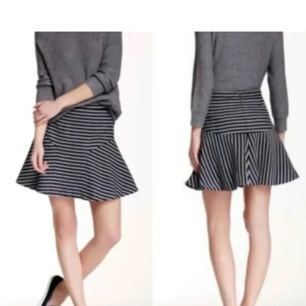 J Crew navy striped tweed mini skirt